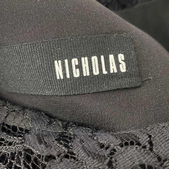 Nicholas Black Lace Cocktail Mini Dress Homecoming Sweetheart Neckline Short - Picture 10 of 10